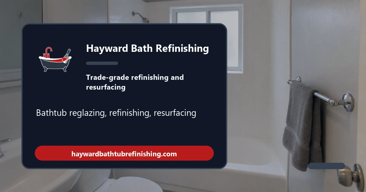 Reglazed white bathtub in a Hayward, CA bathroom shown as a before-and-after composition
